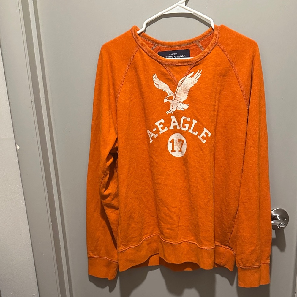 American Eagle Outfitters Men's Bold Orange Crewneck Sweater - Picture 4 of 10